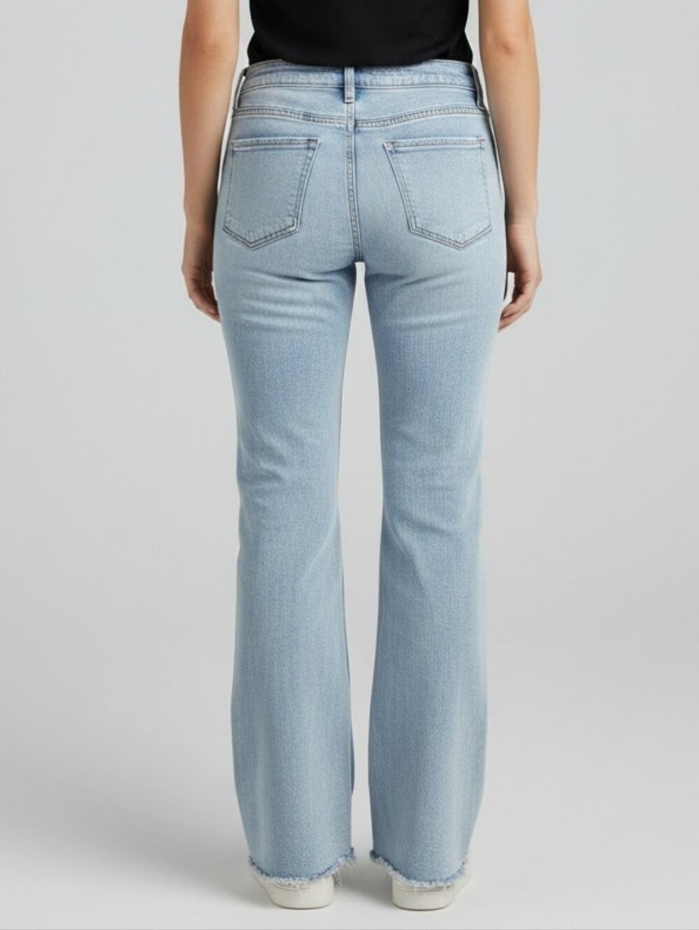 Kut from the Kloth Light Wash Kelsey Ankle Flare Jeans with Raw Hem 2